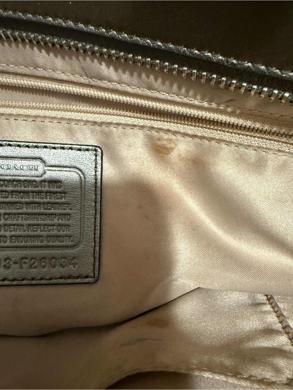 Coach Gray Python Patterned Tote with Metallic Trim - Picture 15 of 15